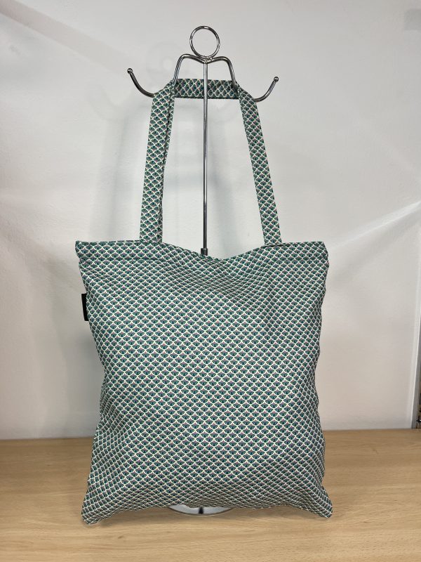 Bolso de tela con cremallera verde