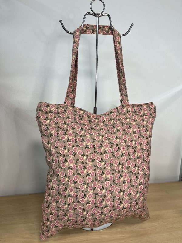 Bolso de tela con cremallera rosa