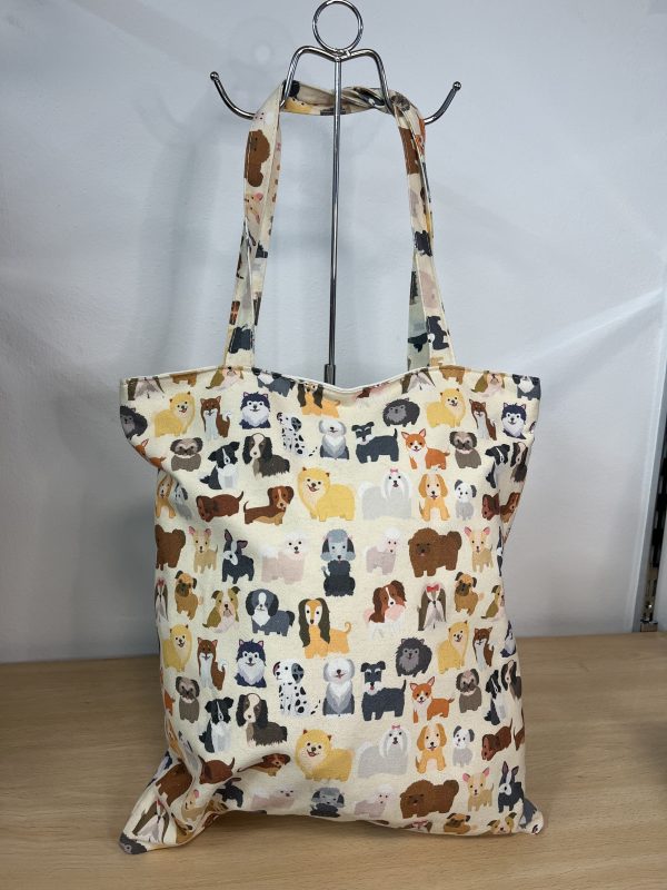Bolso de tela con cremallera perritos