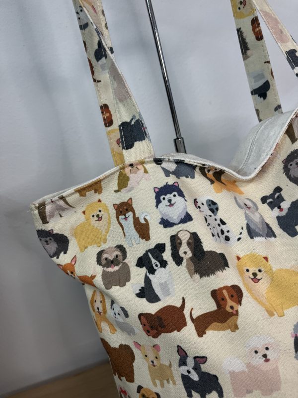 Bolso de tela con cremallera perritos - Imagen 2