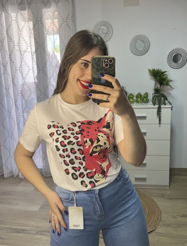 Camiseta cara tigre fuxcia